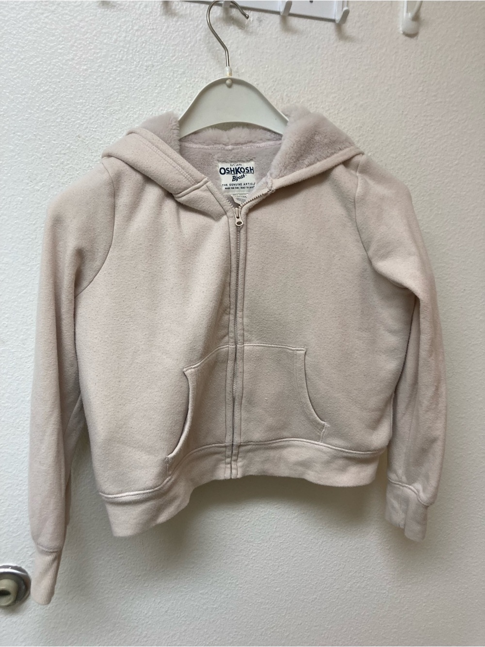 OSH KOSH B’GOSH Tan Hooded Jacket With Plush Faux Fur Lining (12/12A)